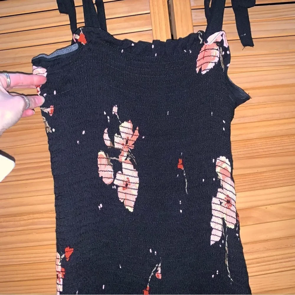 Free People black floral Dress Small - Picture 3 of 5